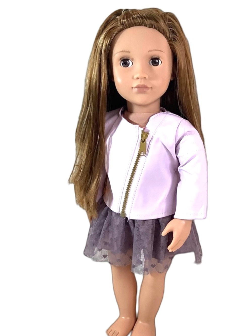 Our Generation Doll Vienna 18in With Purple Jacket and Skirt No Shoes